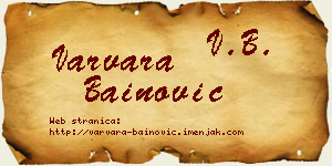Varvara Bainović vizit kartica
